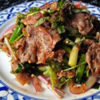 本格タイ料理！牛肉のスパイシーサラダ